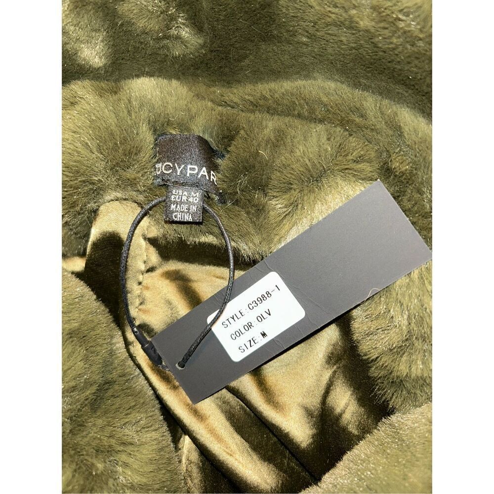 NWT Lucy Paris Esmeralda Faux Fur Jacket Olive M - Picture 5 of 5